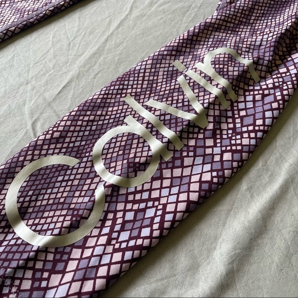calvin klein snake print performance wick leggings yoga pants L - Picture 3 of 8